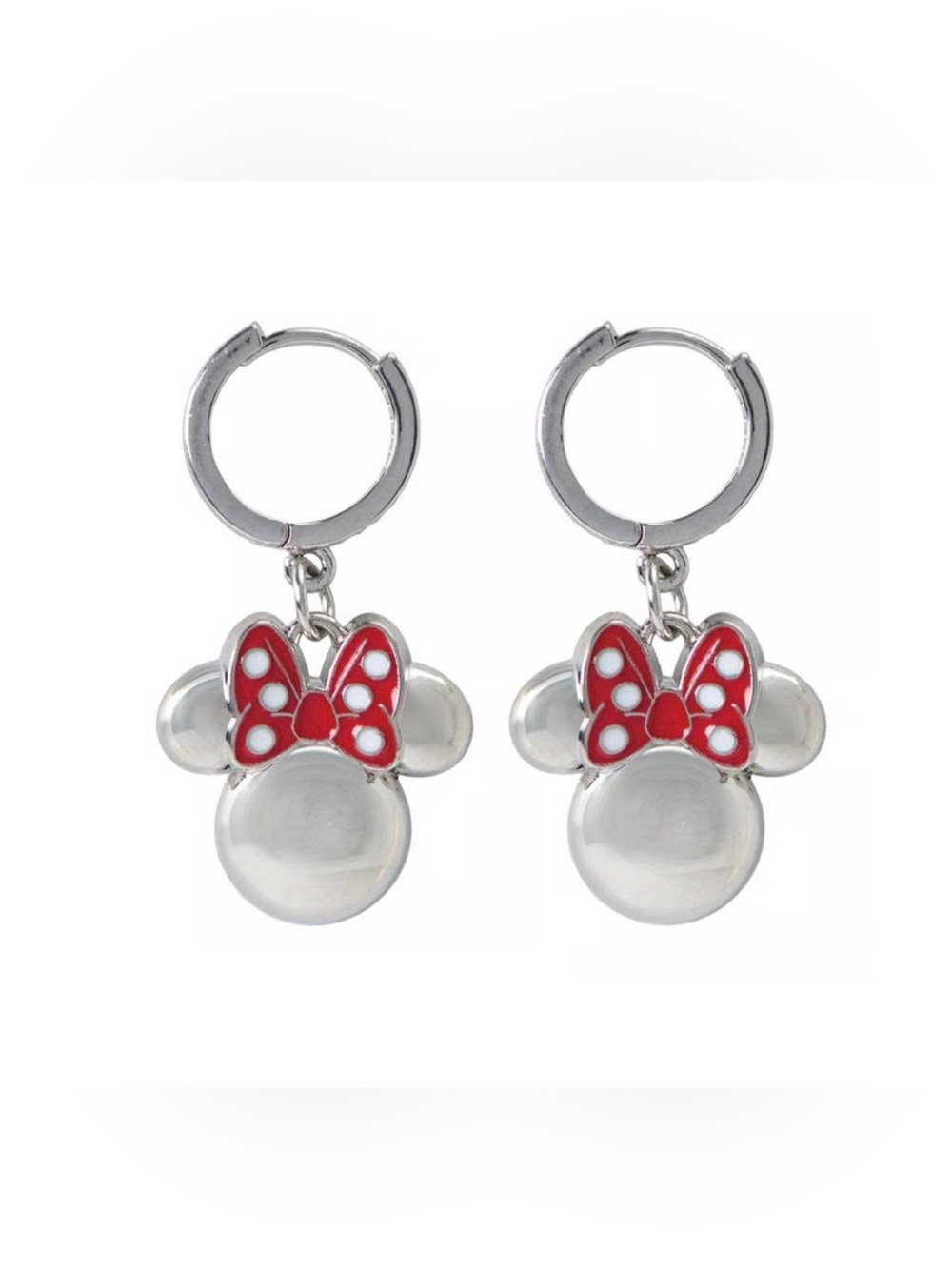 NWT Disney Silver Dangle Minnie Character Earrings